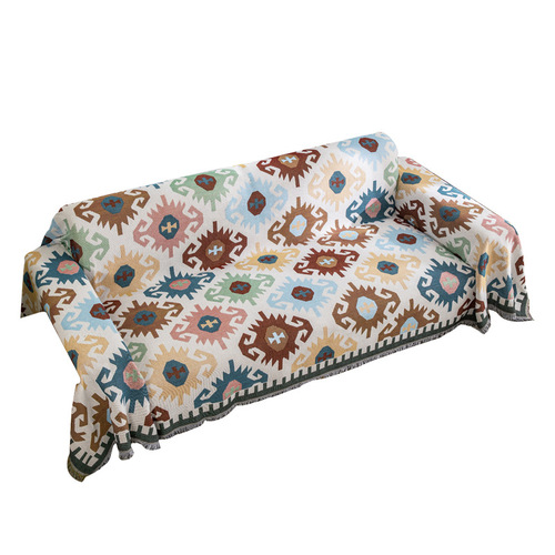 Nordic double-sided full cover ins sofa release light color geometric sofa towel sofa blanket sofa cover sofa cushion cover cloth