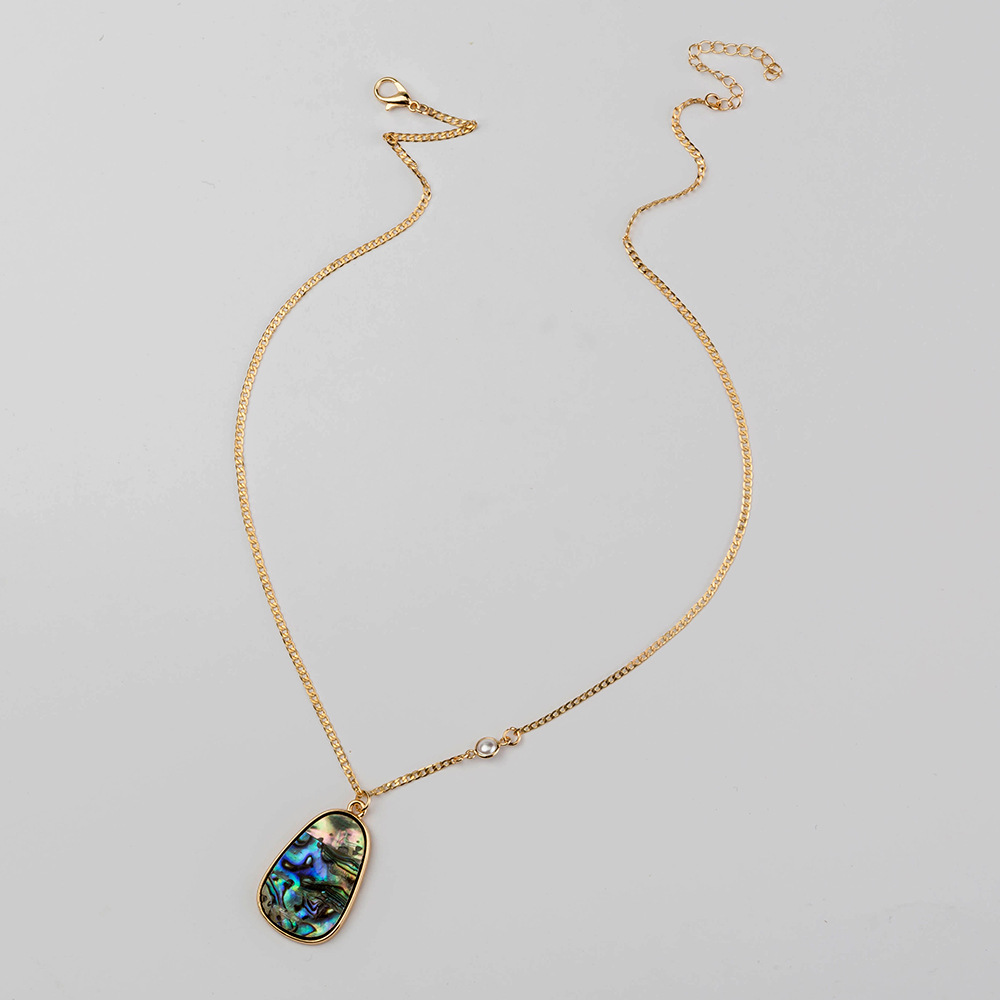 fashion color abalone shell pendant chain necklacepicture2