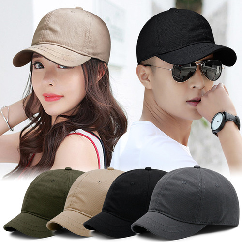 Simple short brim solid color street baseball cap spring and summer men and women sun visor outdoor leisure equestrian hat short brim peaked cap