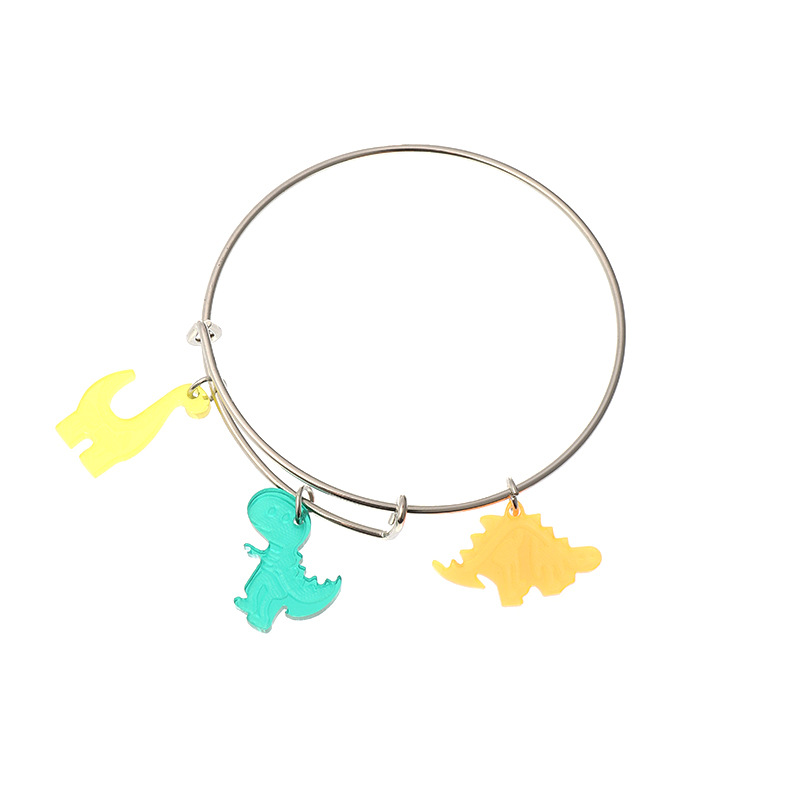 Wholesale Childlike Cartoon Dinosaur Pendant Simple Metal Alloy Bracelet For Women display picture 6