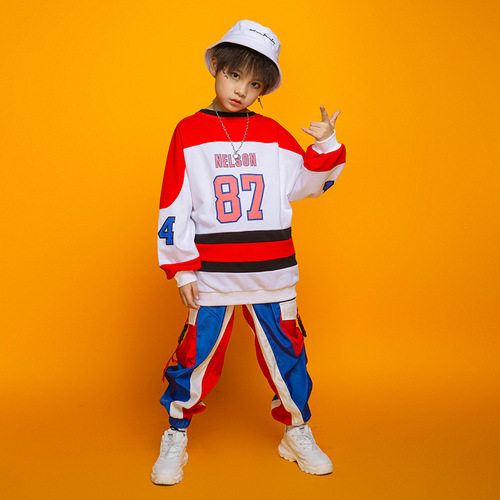 New Year's Day children's  hiphop hip-hop rapper singer jazz dance costumes boys gogo dancers performance outfits girls jazz dance tide clothes