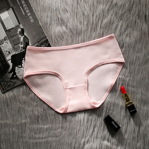 Girls' cotton underwear, new threaded ice silk underwear, women's mid-waist breathable cotton crotch girls' briefs