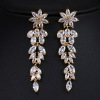 Fashionable universal fresh zirconium, earrings, European style