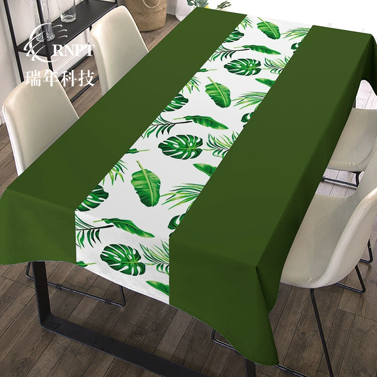RNPT Ruinan [Производитель горячая продажа] Банановые листья с принтом скатерть простой водонепроницаемый скатерть из ПВХ пластиковый скатерть