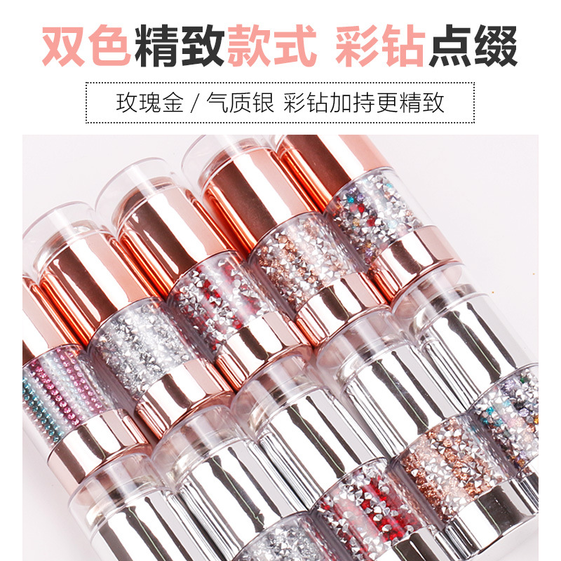 Nuevo clavo de silicona galvanoplastia diamante Q sello elástico transparente más blanco lechoso sello de doble cabeza herramientas de impresión al por mayor