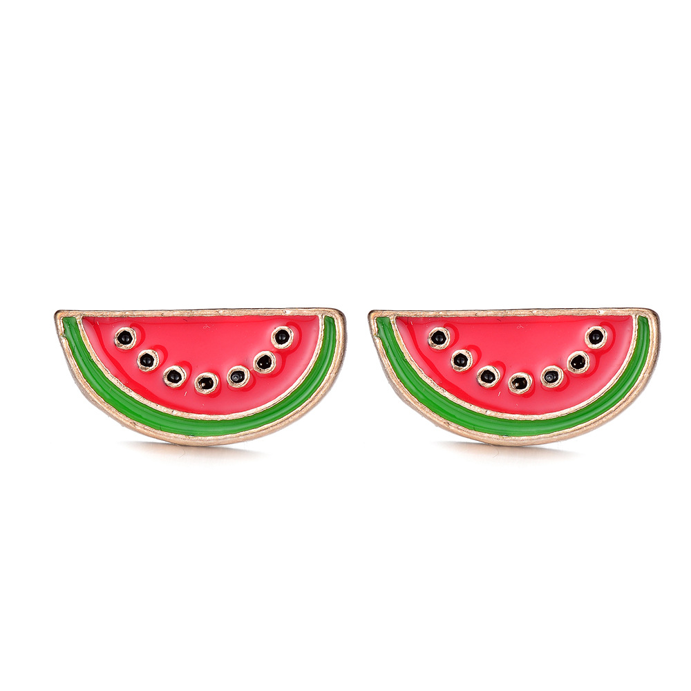 Boucles D&#39;oreilles En Alliage De Fruits Pastèque display picture 2