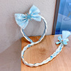 Children's headband for princess, cute wig with pigtail with bow, hair accessory, “Frozen”