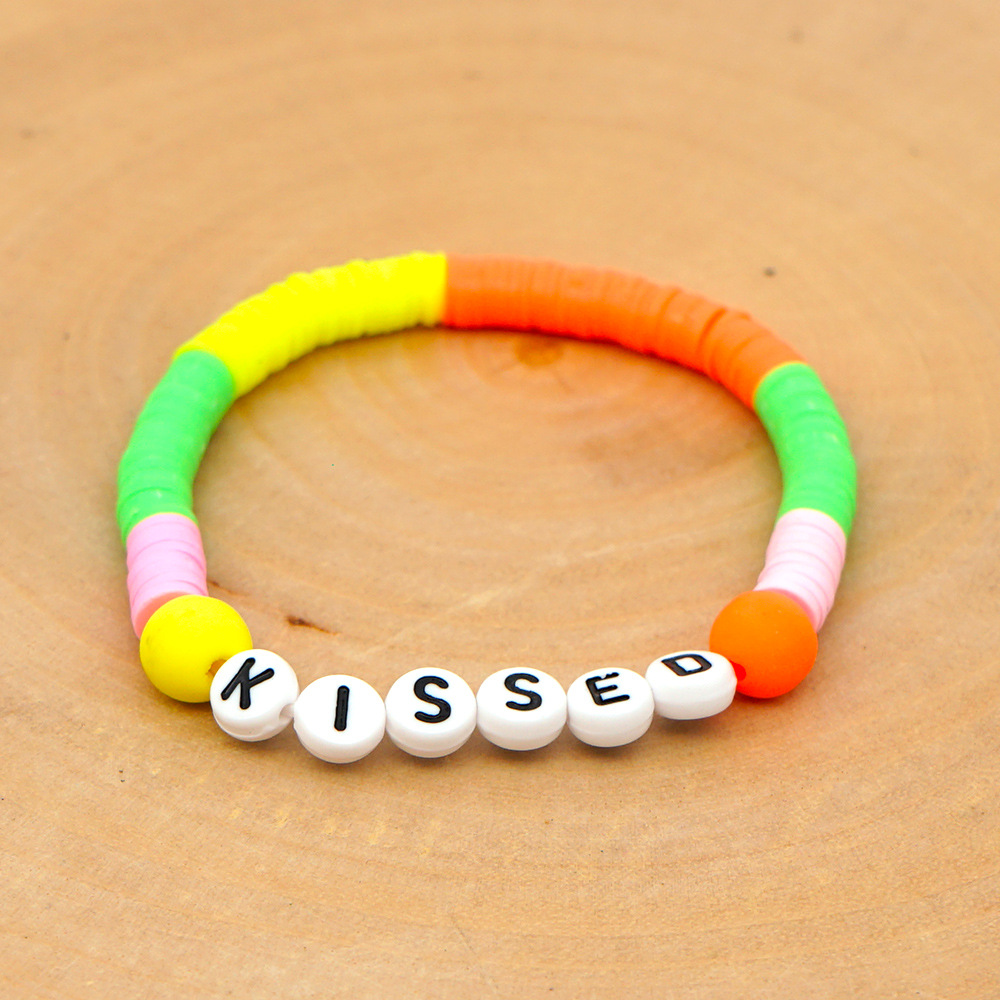 Fashion Trendy  Vacation Beach Style Color Soft Ceramic Letters Bracelet Female Jewelry Nihaojewelry Wholesale display picture 7