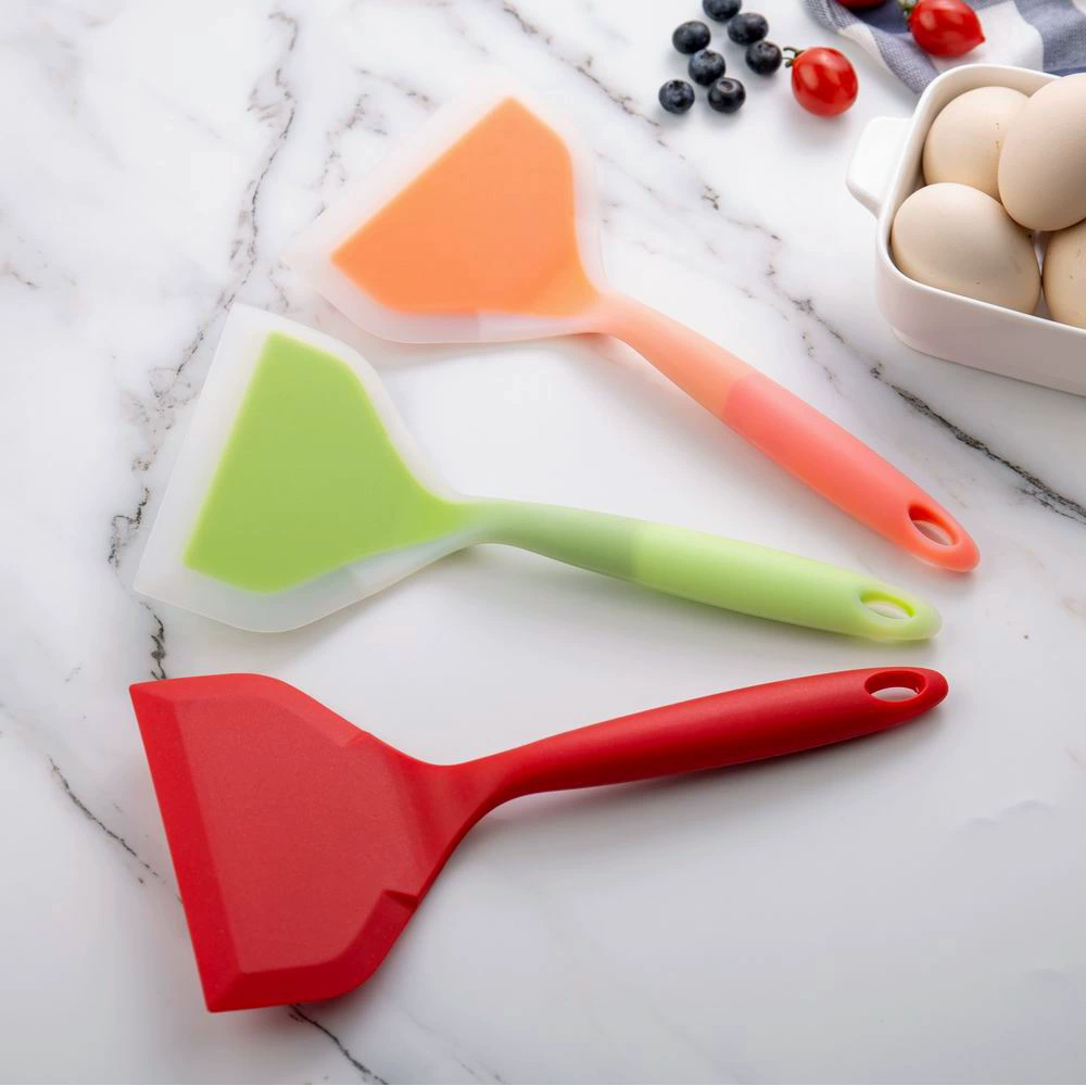 Силиконовая интегрированная Лопата для сжигания нефрита для выпечки нуги Силиконовая антипригарная Лопата для горшка Маленькая плоская Лопата для горшка