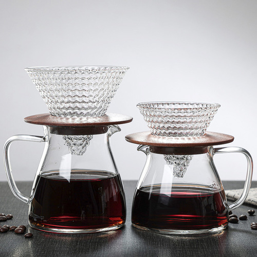 High borosilicate glass hand brewed coffee pot cloud pot filter cup filter sharing pot home coffee pot can be printed with logo