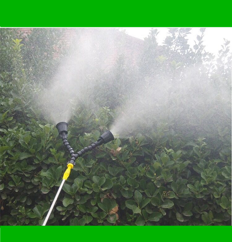 农用喷雾器喷头道路围墙除尘竹节可调塑料双头万向雾化塑料风头