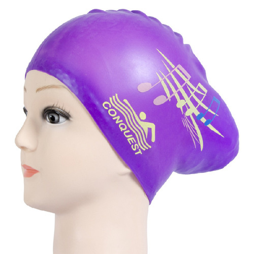 Ladies Long Hair Swim Cap Adult Silicone Comfort Waterproof Hair Ear Protection Large Swimming Gear Hot Spring Cross-border