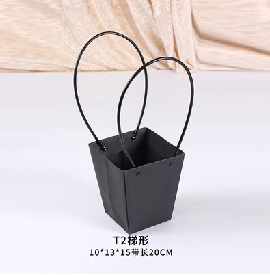 Bolsas de papel, bolsa de embalaje de flores, papel kraft espesado, bolsa de embalaje de arreglo floral, bolsa de regalo de papel de búfalo resistente al agua cuadrada