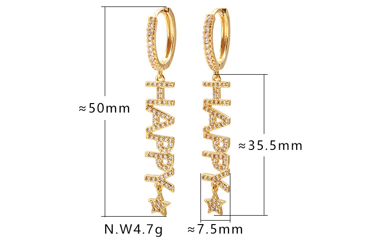 fashion star letter copper earrings wholesalepicture1