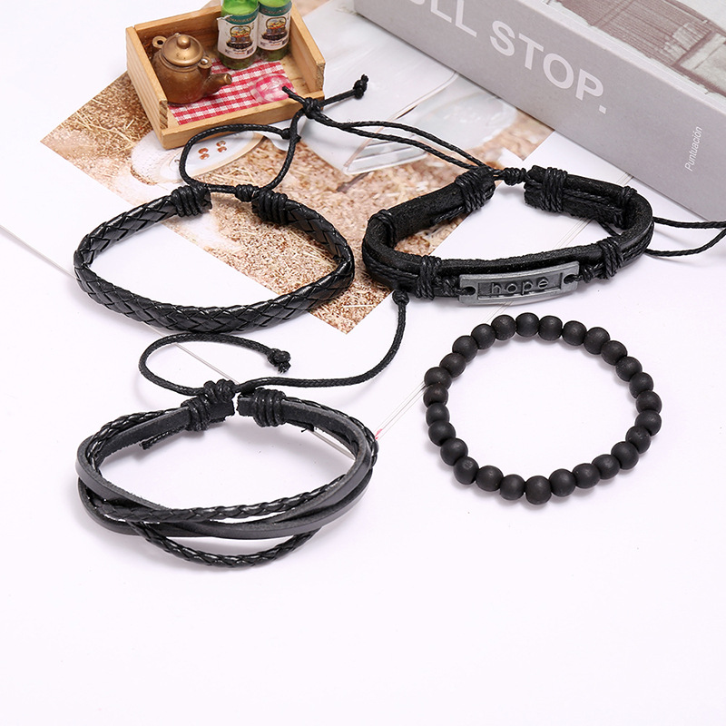 New Jewelry Retro Woven Cowhide Bracelet Diy Combination Suit Leather Jewelry Wholesale Nihaojewelry display picture 3