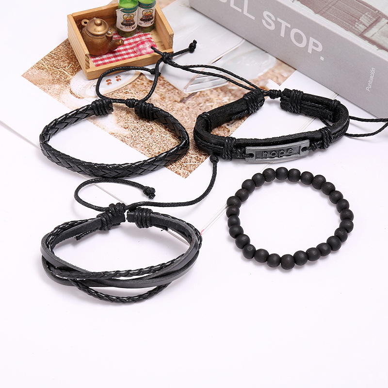 New jewelry retro woven cowhide bracelet DIY combination suit leather jewelry wholesale nihaojewelry