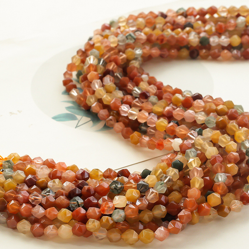 Qiaoen Natural Crystal Faceted Fu Lu Shou Bracelet Accessories Jewelry Accessories Long String Semi-finished Accessories Dropshipping