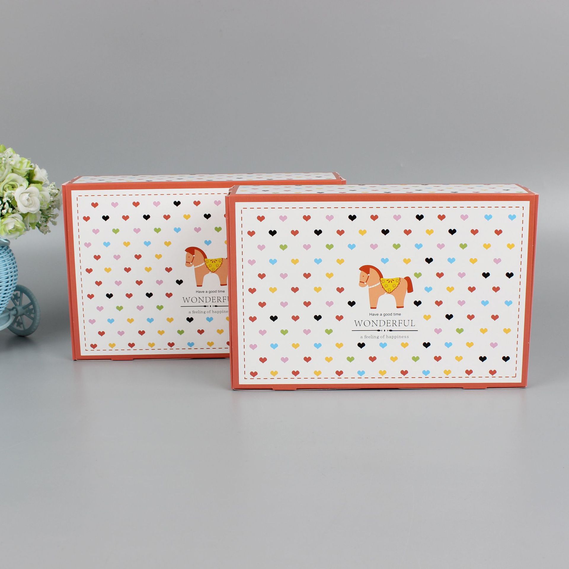 花鸟木马100克4粒6粒装月饼盒 芝士乳酪慕斯戚风起司蛋糕盒西点盒