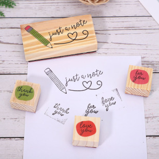 Manufacturer Creative DIY Literary Retro Handbook Wooden Seal Combination Set