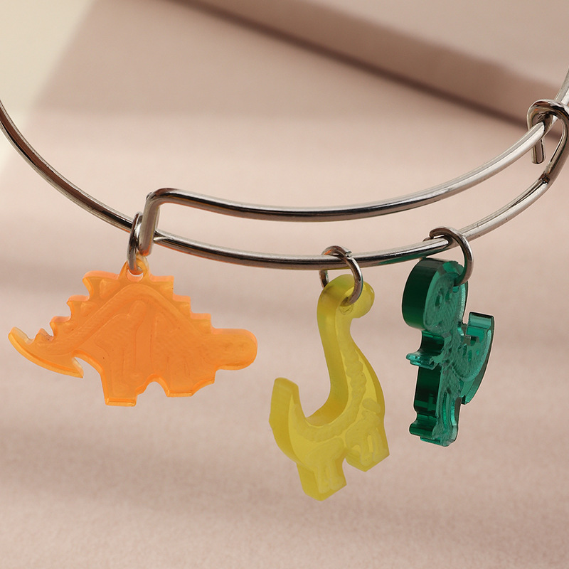 Wholesale Childlike Cartoon Dinosaur Pendant Simple Metal Alloy Bracelet For Women display picture 4