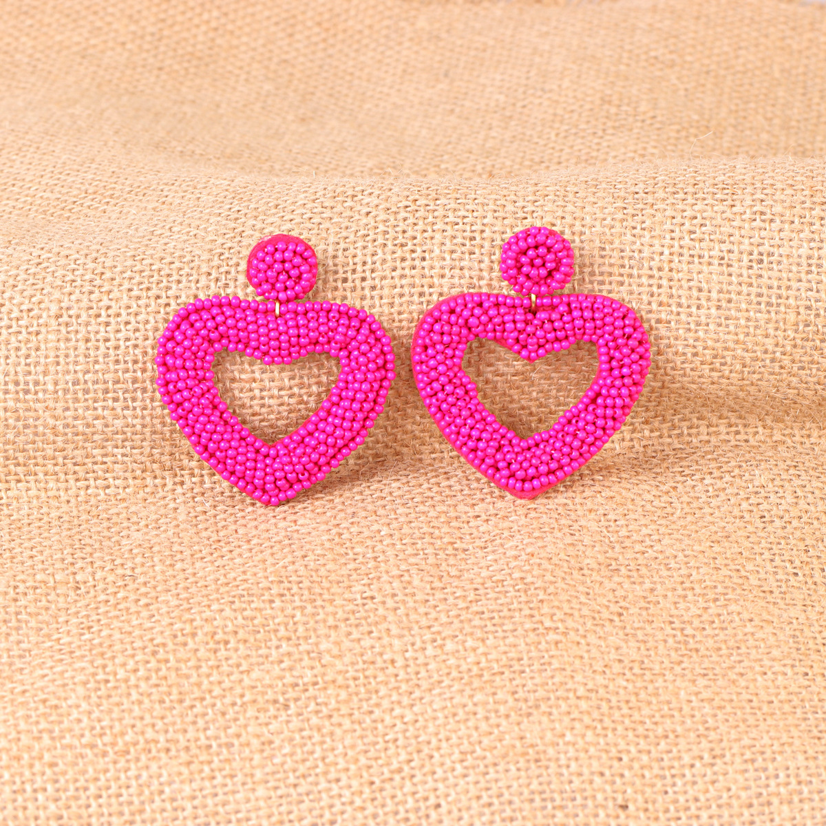 Fashion Meter Bead Heart-shaped Retro Exaggerated  Women's Alloy Earrings display picture 10