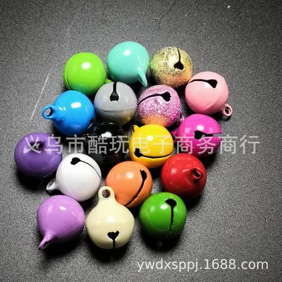 14mm pinkycolor Paint Pure copper Metal Little bell Key buckle Pendant parts colour Small bell