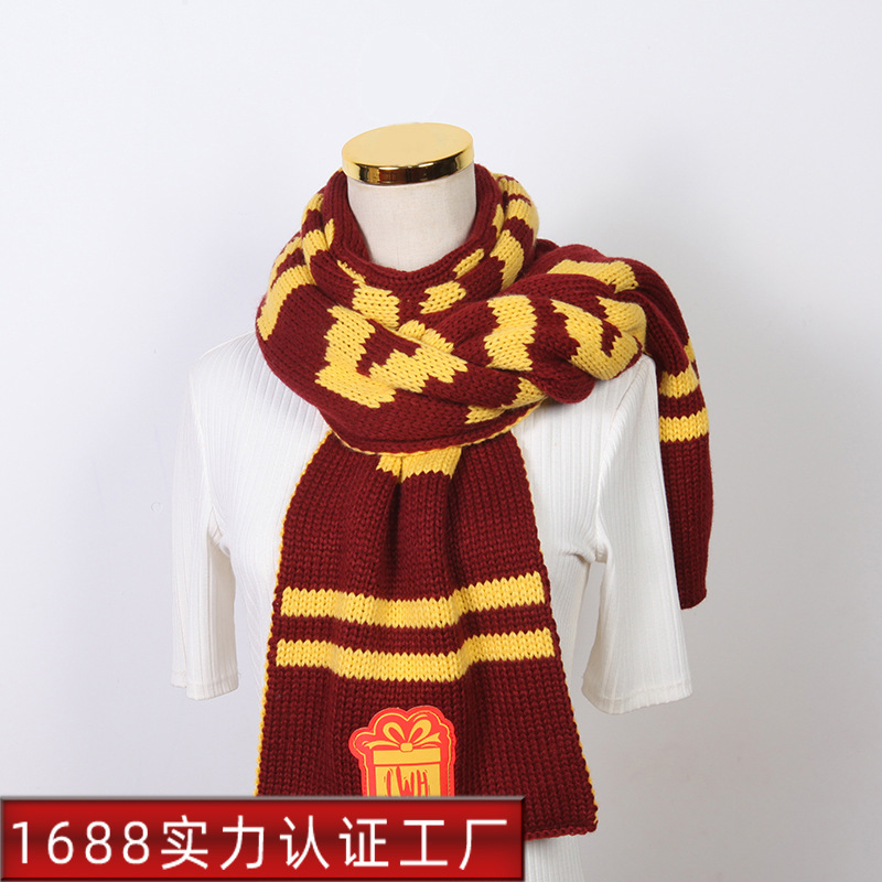 厂家直销2020新款秋冬季仿羊绒提花围脖男女通用时尚针织字母围巾|ru