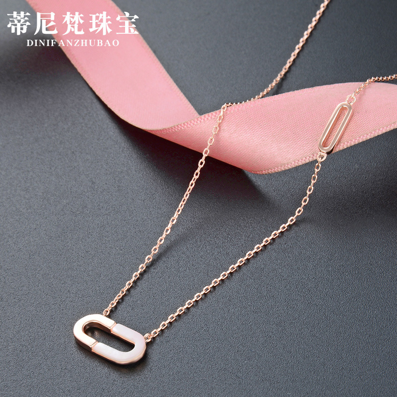 Japonés y coreano s925 colgante de concha de plata elegante de las mujeres dulce letra en forma de O collar de moda todo juego de joyería al por mayor