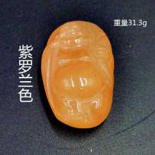 博古石斋 正宗印尼金田黄 天然粉色冻石 手工雕刻弥勒挂件手把件