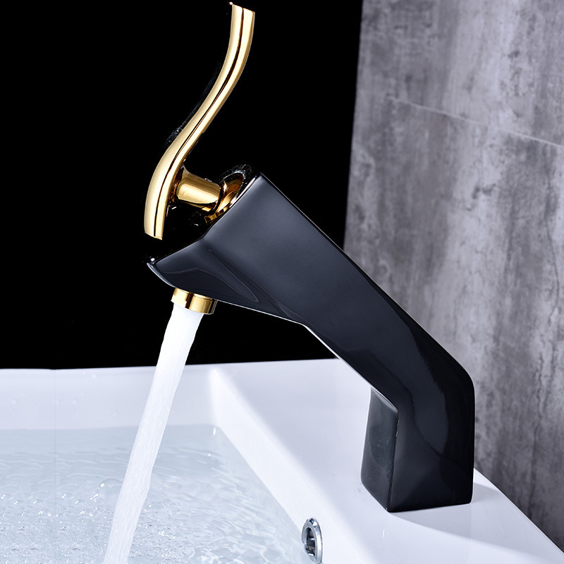 Factory direct sales of European-style matte colored washbasins, hot and cold mixed faucets, thickened all-copper main body bathroom cabinet faucets undefined