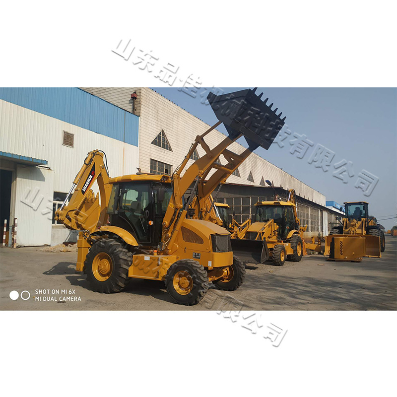轮胎式挖掘装载一体机 转运土方沙石两头忙 挖沟铲土旋转式推土机