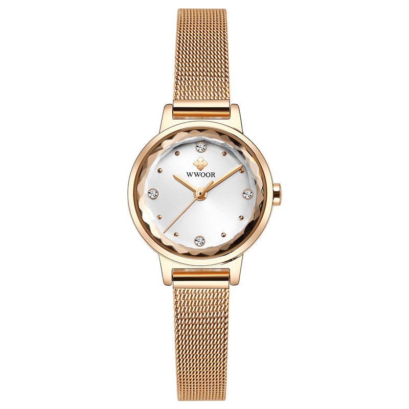 Wwoor Holding amor nuevo reloj de cuarzo moda las mujeres impermeable calendario rhinestone moda estudiante Bowl reloj 8871