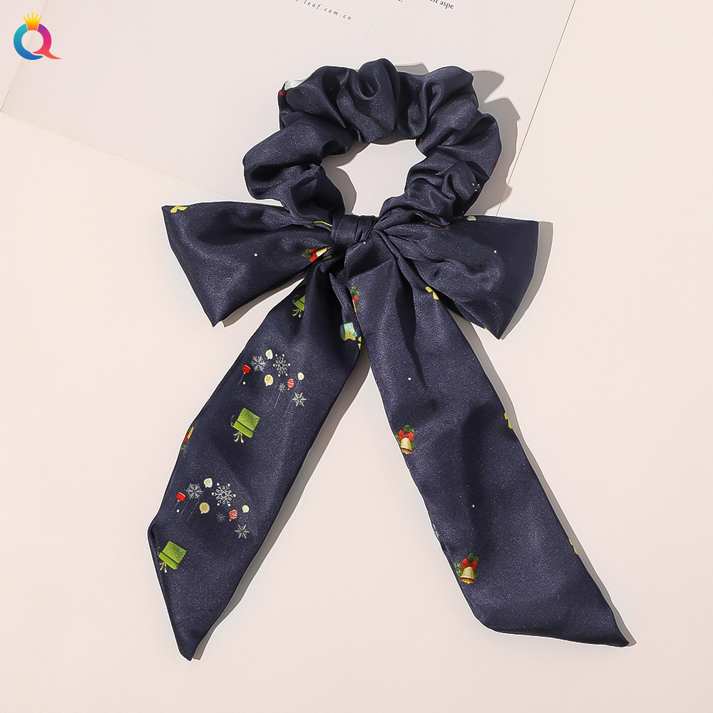 Bow Ribbon Sweet Christmas Simple Ponytail Large Intestine Hair Scrunchies display picture 12