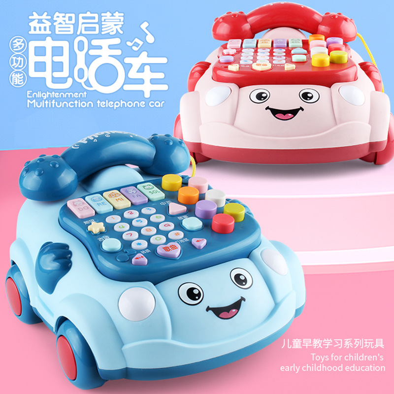 Infants Early education simulation Telephone car children Drag Toddler music Toys initiation study Landline boy girl