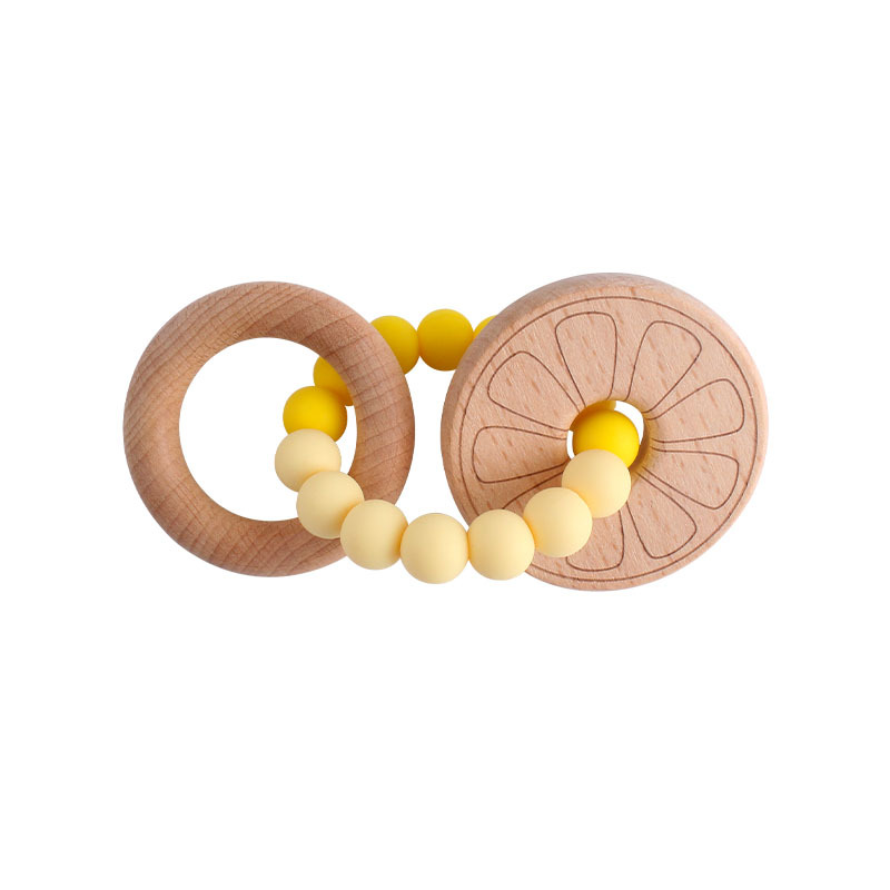 Nueva DIY creativo Beech anillo de haya flor juguete teether Seguridad Protección del Medio Ambiente silicona pulsera teether stick
