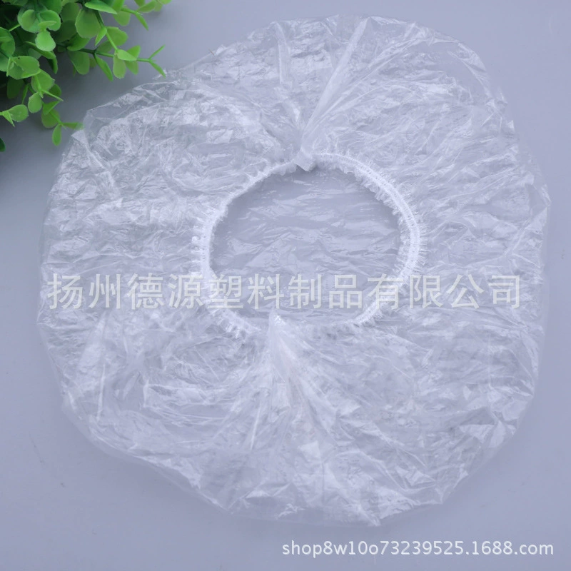 Одноразовая шапочка для душа по Заводской Цене производство очень большой утолщенной полосы пластик Водонепроницаемый отель парикмахерские 100 шт.