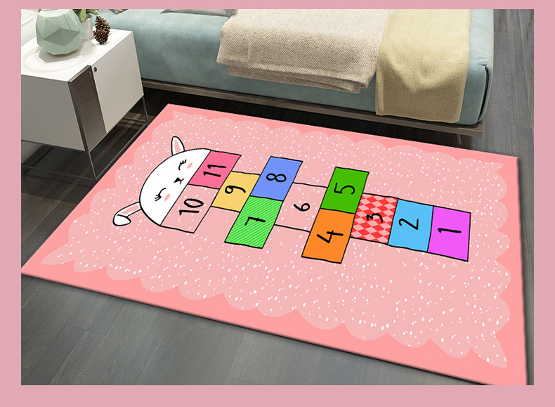 Cartoon style carpet, baby crawling carpet, children's educational carpet, bedroom bedside carpet, balcony carpet, home living room carpet