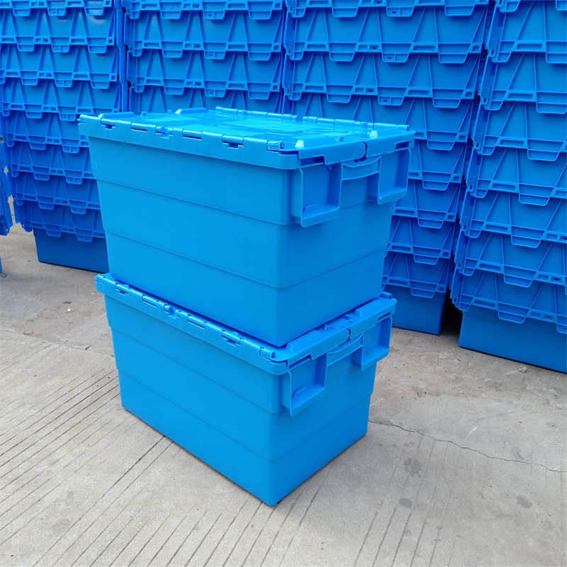 化妆品连盖箱600*400*355反转套叠物流箱斜插式连盖箱厂家直销