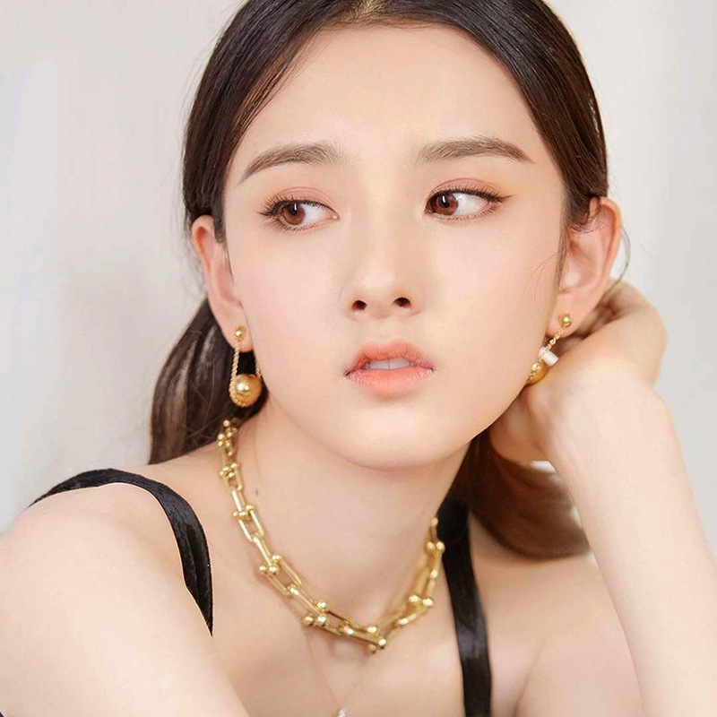 Golden Chain Necklace Cold Wind Hip-hop Exaggerated Korean Trendy Personality Thick Clavicle Chain Wholesale display picture 1