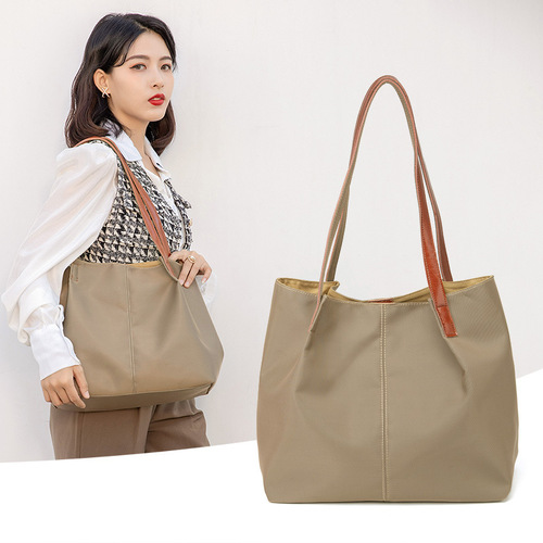 One-shoulder casual canvas tote bag popular bag  new large capacity Oxford cloth simple women's handbag