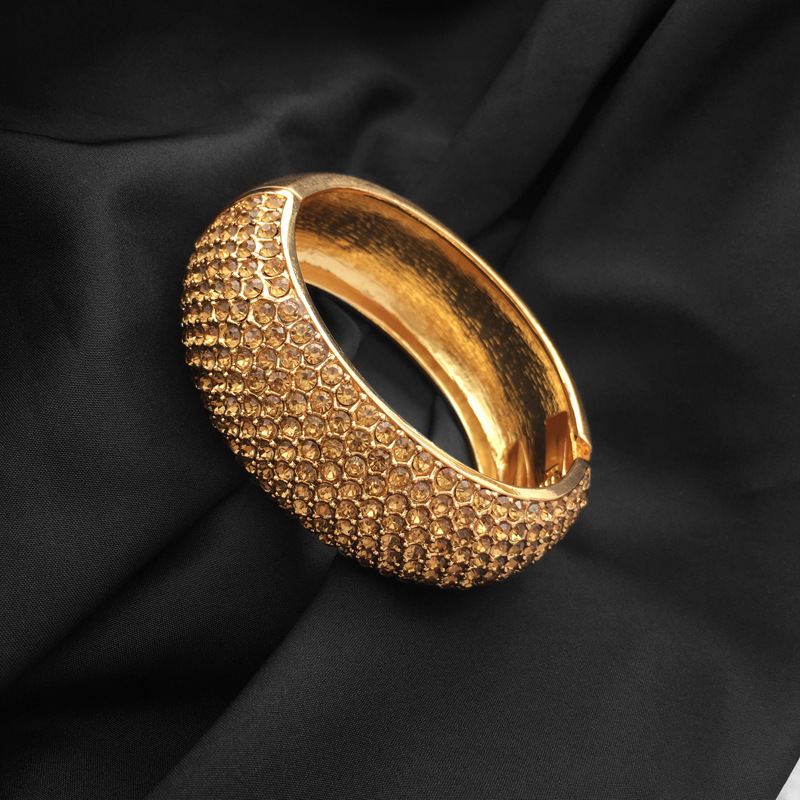 alloy wide-sided zircon bracelet