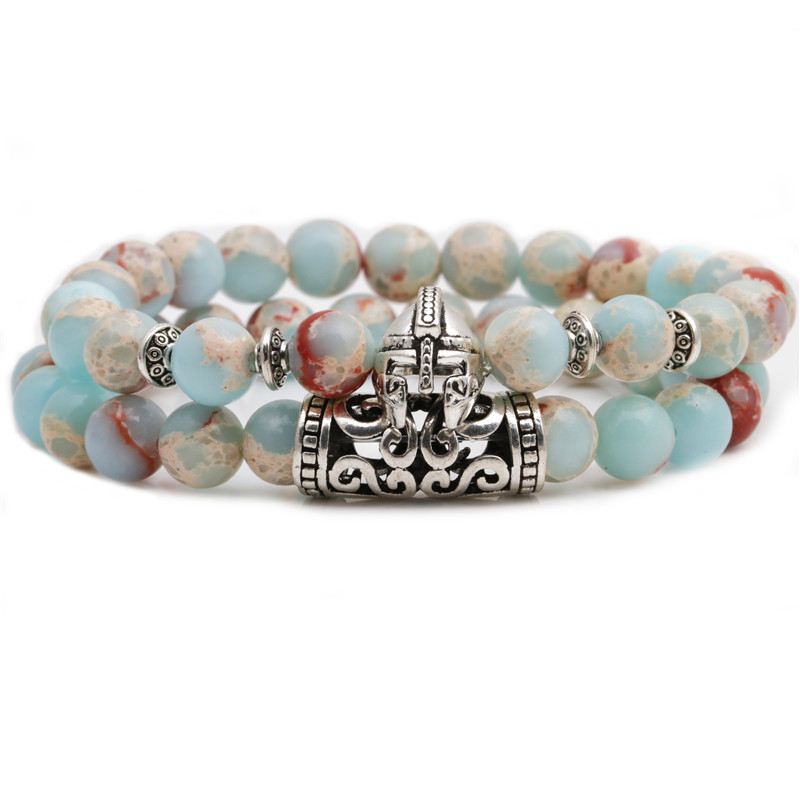 Fashion Owl Buddha Head Elbow Set Bracelet Lion Head Ghost Beaded Bracelet display picture 1