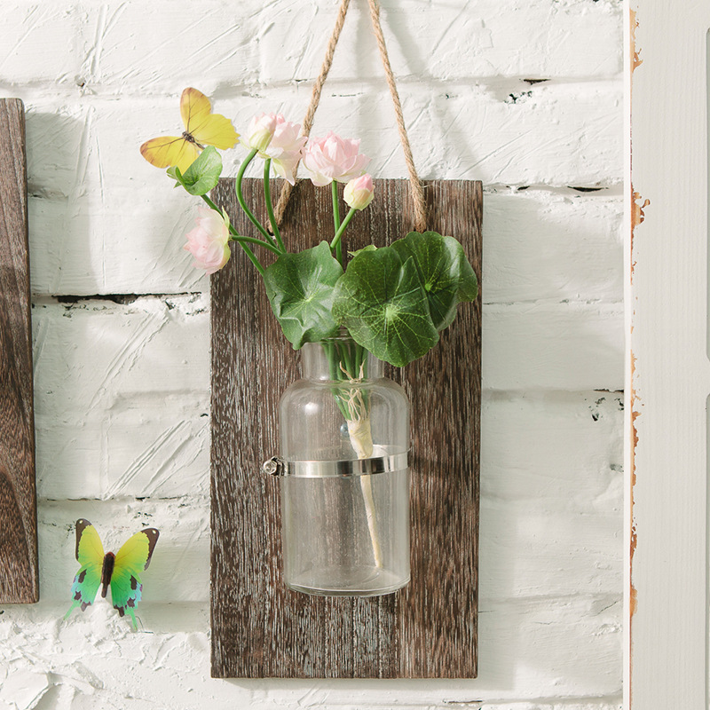 创意墙上ins木板水培干花壁挂墙壁装饰花客厅房间墙面装饰品挂件