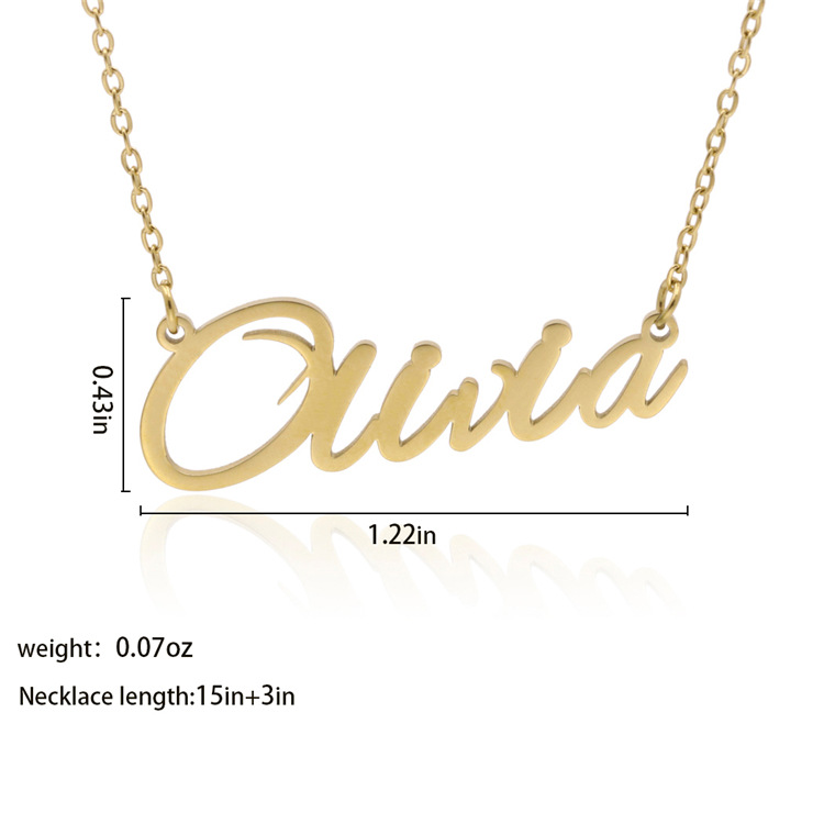 Fashionable Stainless Steel Customizable English Alphabet Name Ladies Necklace Wholesale display picture 28