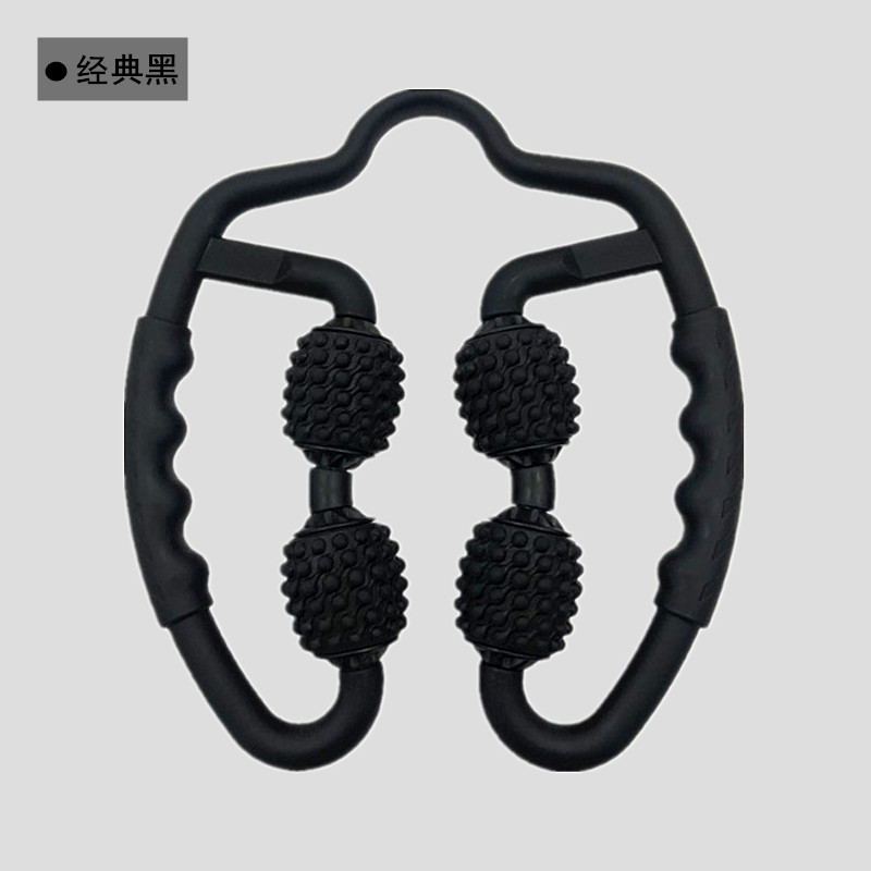 Masajeador de anillo Yoga rodillo de masaje de 4 ruedas muslo relajación muscular masaje de espuma palo clip de pierna masajeador