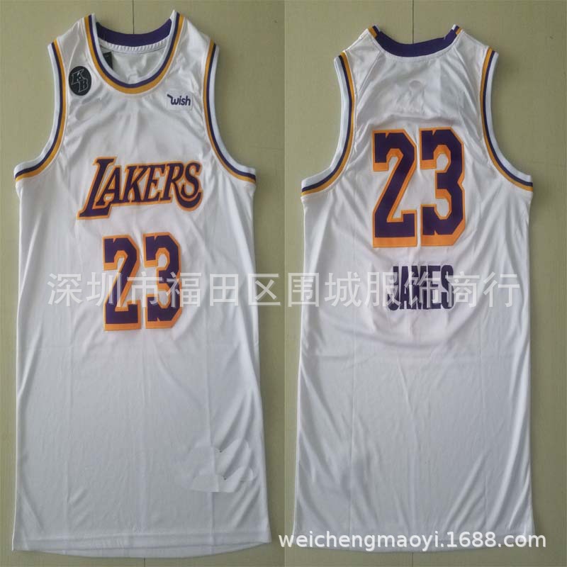 湖人 23 新款白色圆领 带KB