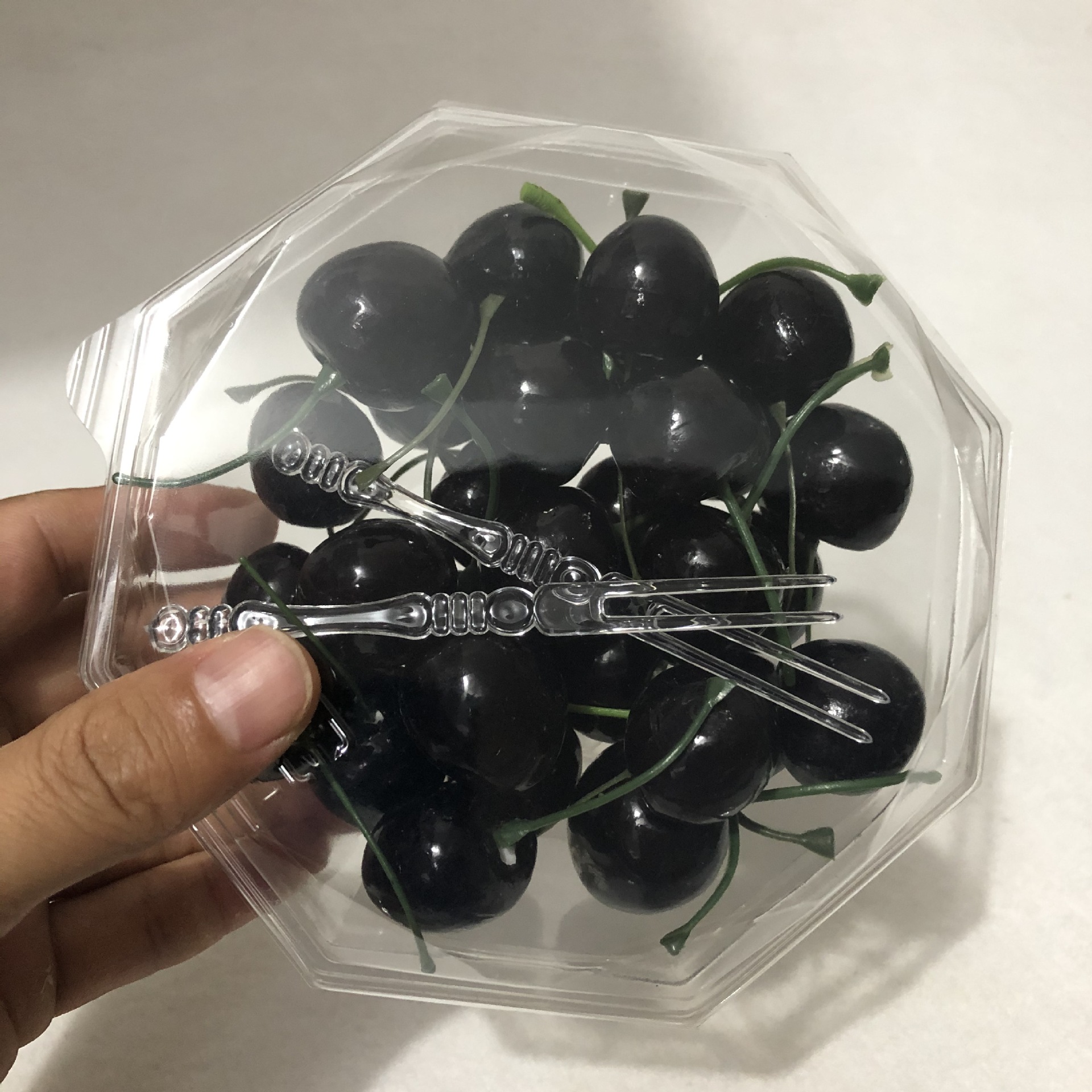 disposable transparent Plastic Selling Salad Dishes 250 Gram packing box PET Black Box