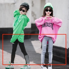 Girls' Leggings Autumn Thick Outerwear Stylish Grey Pure Cotton Long Pants 2021 Spring Fitted Children's Pants for Girls