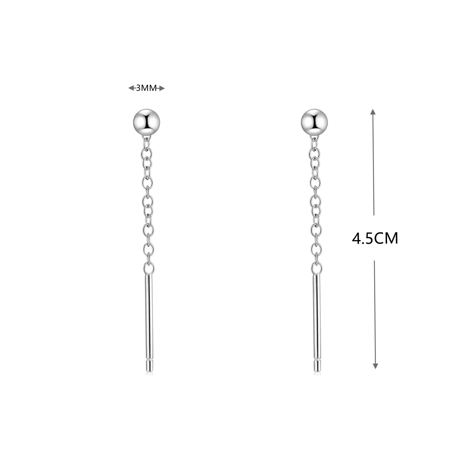 5g Weight 925 Sterling Silver Ear Needle Material Ear line Classification 1 Pair Quantity Holiday, Daily Occasion 925 Sterling Silver Material Geometric, Star, Heart Shape Pattern Women's Gender Casual, Simple Style Style 1 Pair 925 Sterling Silver Geometric Star Heart Shape Ear Line 3