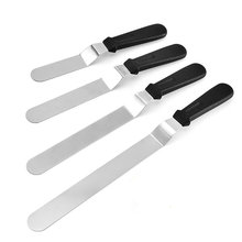 塑柄不锈钢奶油抹刀吻刀刮刀 直曲可选 DIY烘焙基础工具